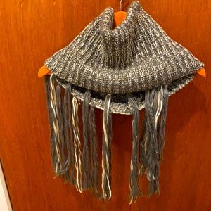 Free People Pull Over Knit Scarf with Fringe